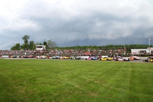 29 American Canadian Tour Late Models race at Groveton, NH's Riverside Speedway last Sunday, June 2nd.  The 150-lap race was postponed due to rain after 29 laps of action, and will resume on Sunday, June 23rd.  (Photo Credit: Alan Ward)