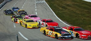 Ray Parent and Brent Dragon compete in a qualifying heat during the 2012 NH Gov. Cup 150