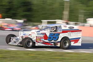 Cody Sargen (#55) has been knocking on the door of his first Bond Auto Parts Modified victory at Devil's Bowl Speedway - he'll have two chances with double feature races on Friday, June 27.  (MemorEvents photo)