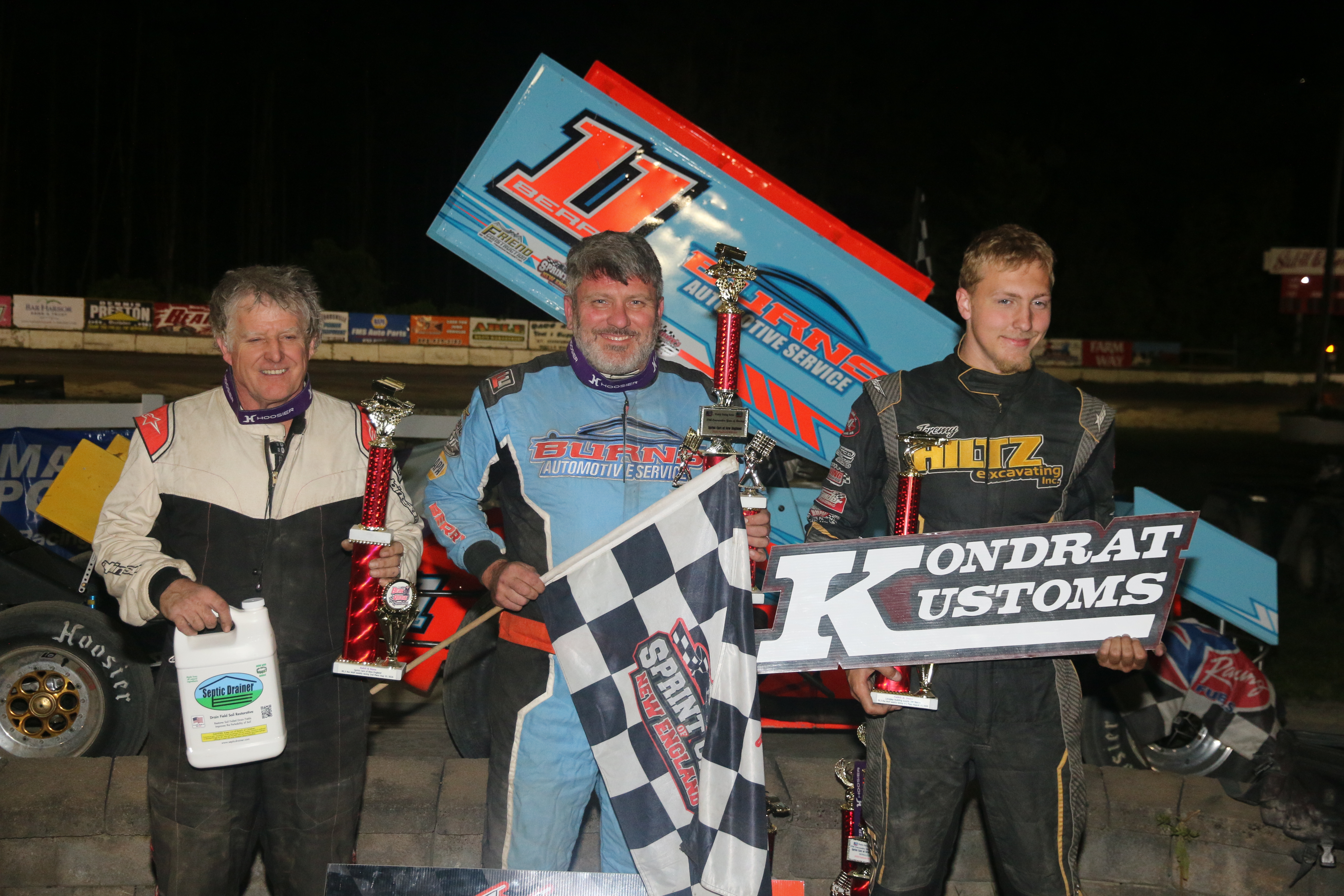 Floyd Billington Celebrates SCoNE Wingless Win at Bear Ridge Speedway