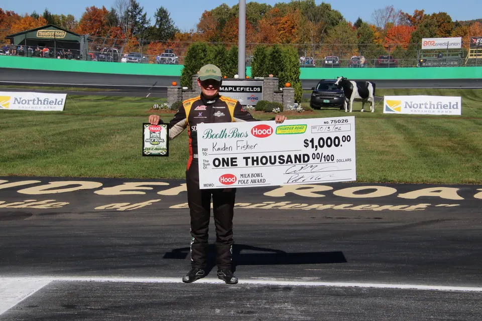 Kaiden Fisher Takes Milk Bowl Pole with Track Record