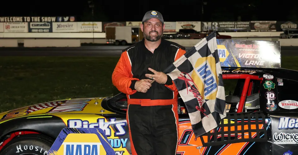 Heated Rally: Adam Gray Recovers From Wreck to Win Late Model Feature at Stafford